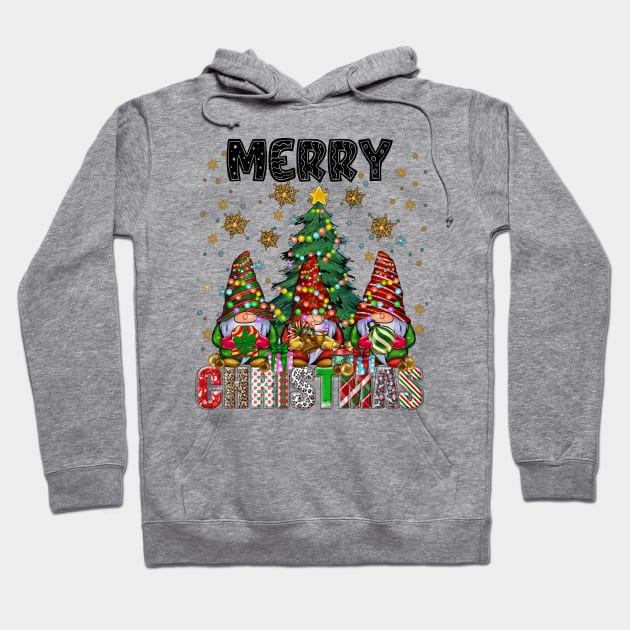 Merry Christmas Gnome Family Funny Xmas Tree Women Men Kids Hoodie by JennyArtist